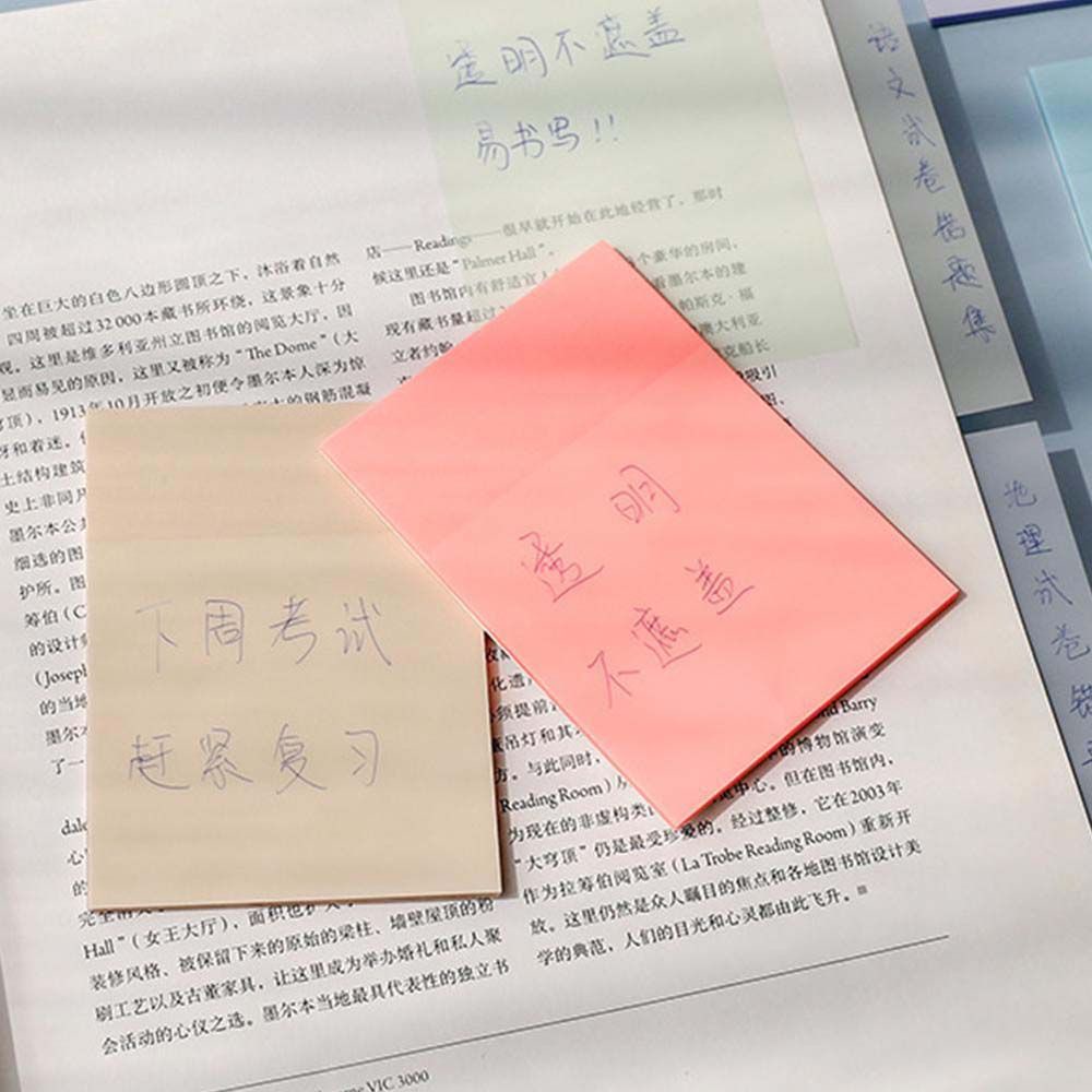 Set 50 Tờ Giấy Ghi Chú 6 Màu Trong Suốt Chống Thấm Nước Tiện Dụng