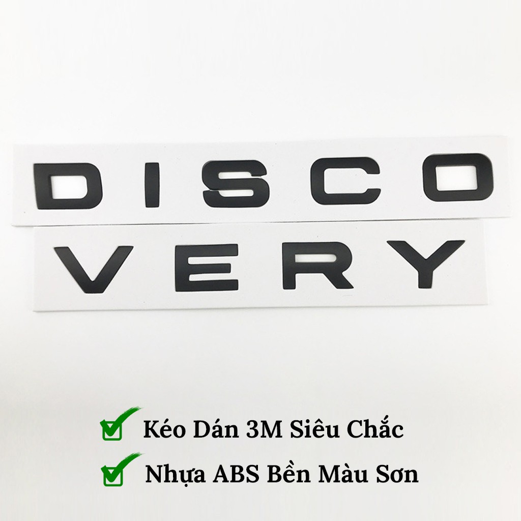 Chữ DISCOVERY Nổi 3D Trang Trí Ô Tô – Có Sẵn Keo Dán 3M