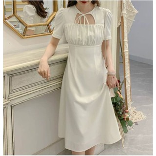 💓Đầm suông tiểu thư nơ cổ ulzzang