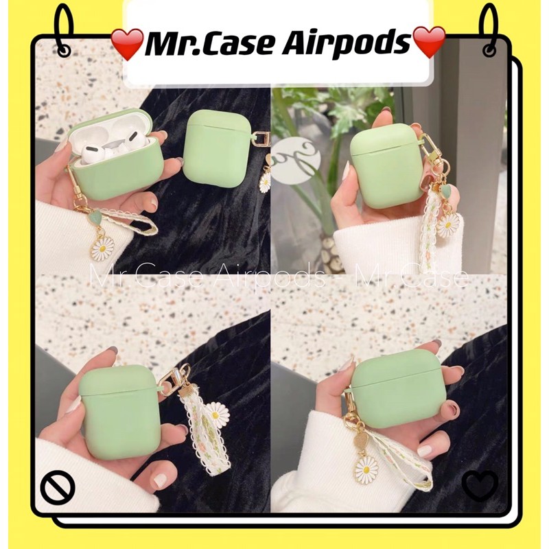 Case Airpods 1/2 /Pro Vỏ Ốp Tai Nghe Hình Hoa Cúc Màu Xanh Dễ Thương - Mr.Case AirPods