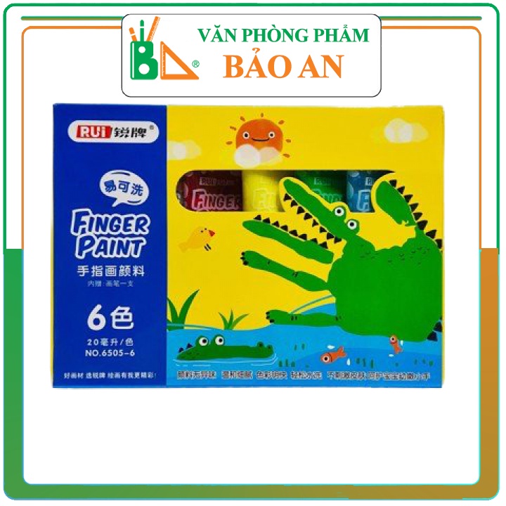 Màu Nước Vẽ Bằng Tay 6 Màu 20ml RUI 6505-6 (Finger Paint)