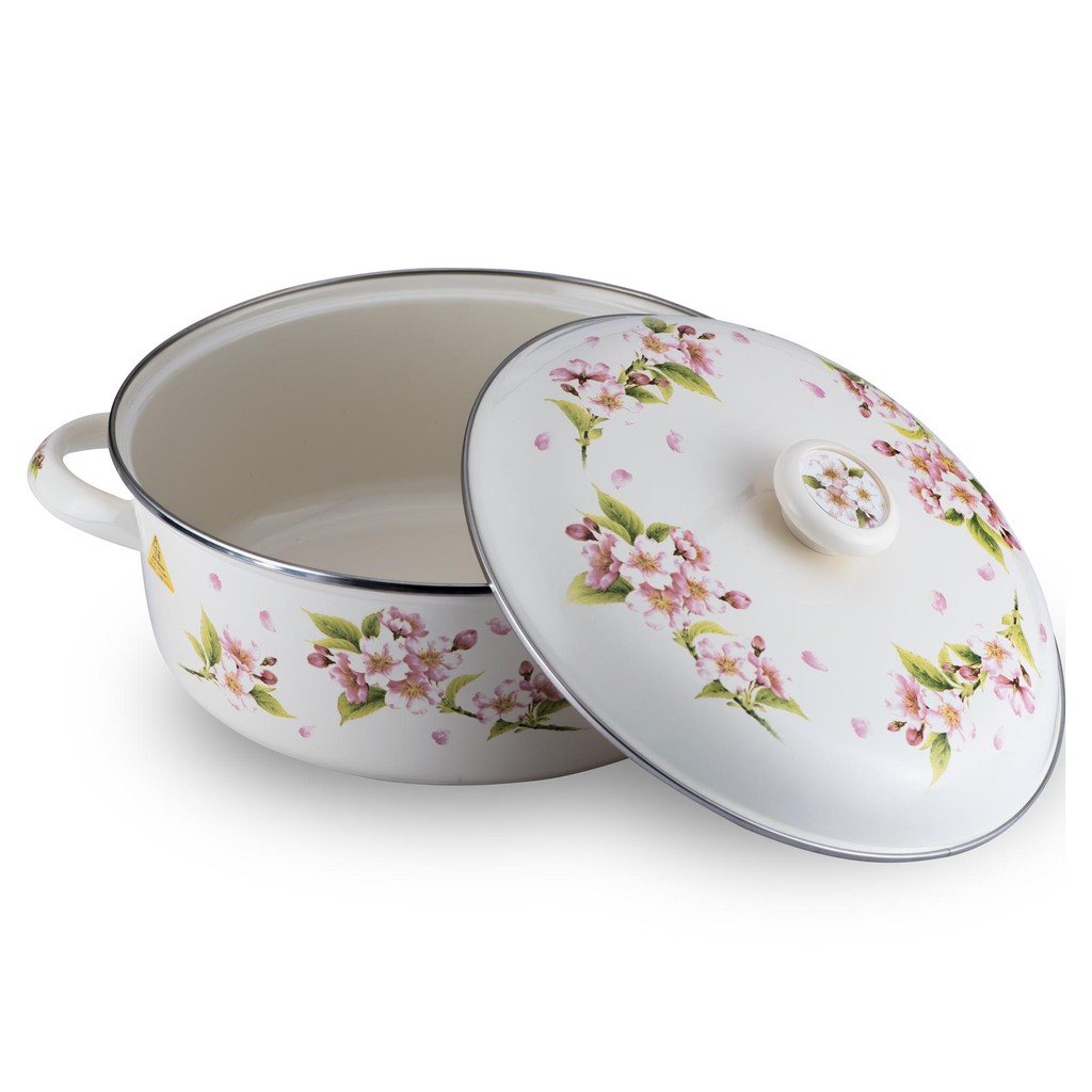 Nồi tráng men FUJIHORO 18, 20,25CM 1.2L,2.3L,4.0L. sử dụng được bếp từ.nhập khẩu Thái Lan..tặng 5 Muỗng ino