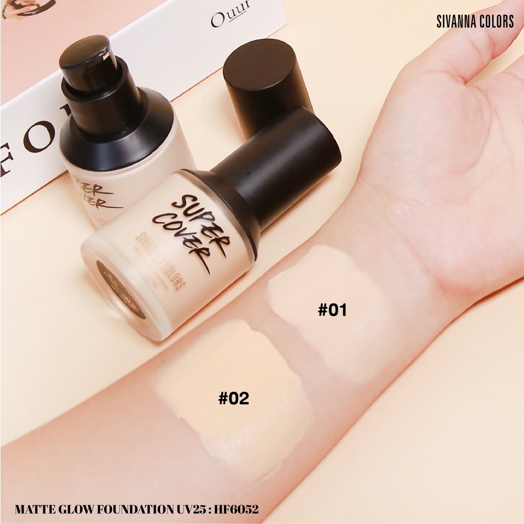 Kem nền Sivanna SIÊU CHE PHỦ - KIỀM DẦU chống trôi SIVANNA COLORS MATTE GLOW FOUNDATION UV25  HF6052