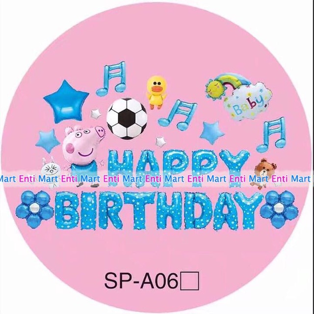 Set bóng sinh nhật heo peppa bé trai, bé gái