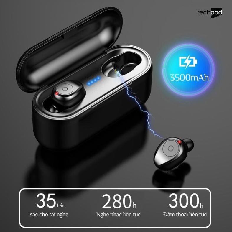 Tai nghe Bluetooth AMOI F9 TWS 5.0 bản QUỐC TẾ không dây cảm ứng chống nước IPX5, chống ồn tích hợp sạc dự phòng 2500mAh