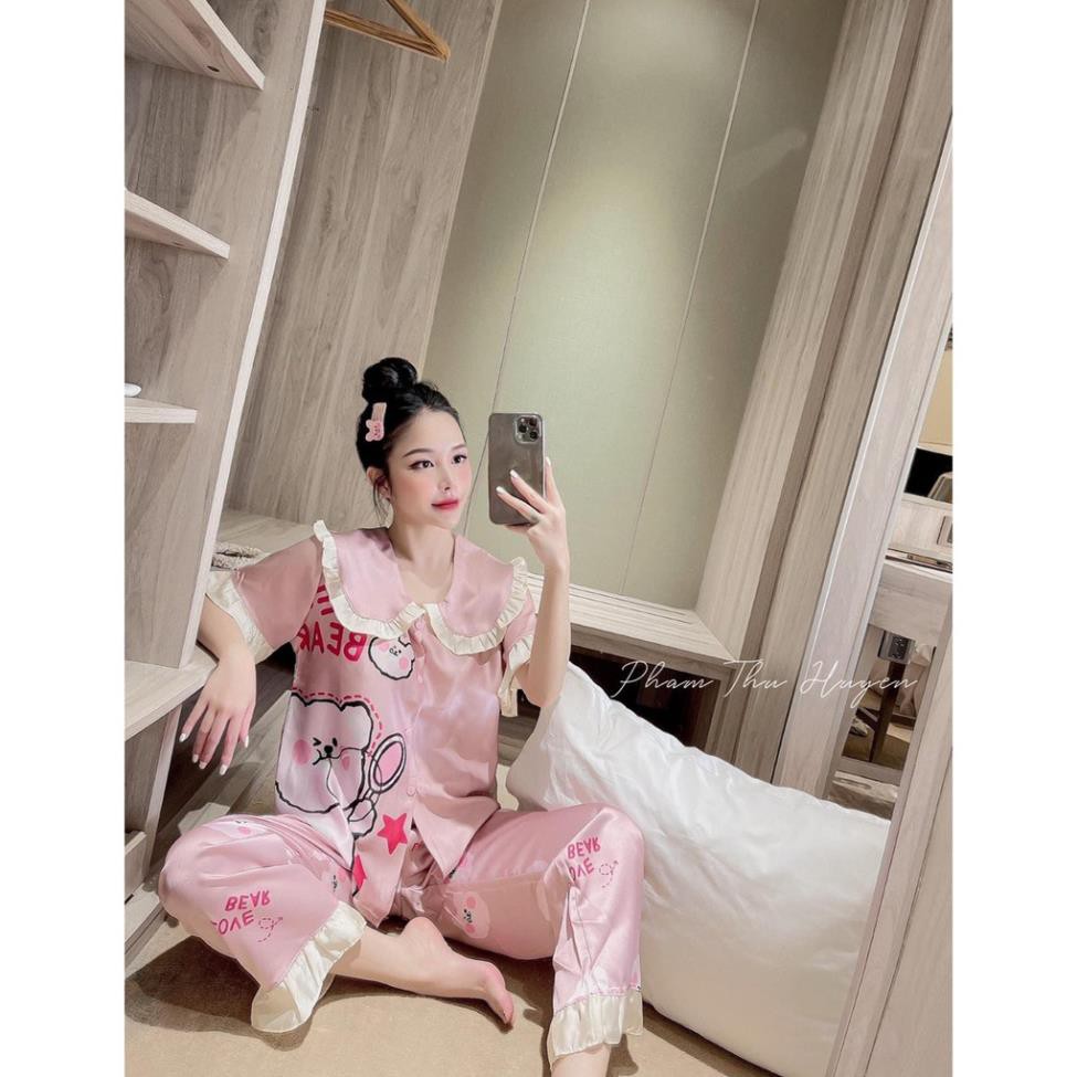 Pijama Lụa SATIN, LATIN nhà SAM chuột mickey siêu xinh, kute pho mai que Form dưới 60 kí  ཾ