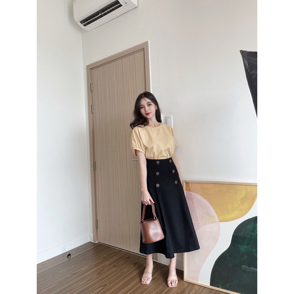 Chân váy form A - Đen