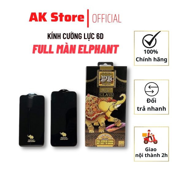 Kính Cường Lực iPhone CHÍNH HÃNG 6D Con Voi Elephant WK Design Full Màn Hình Từ iPhone 6 đến iPhone 12ProMax