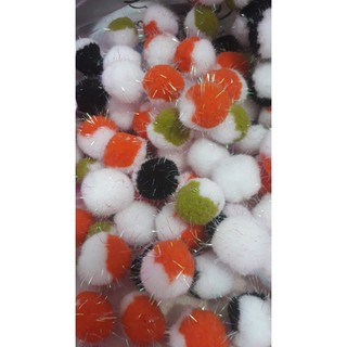 Gói 50 hạt pom pom lông kim tuyến nhiều màu 20mm