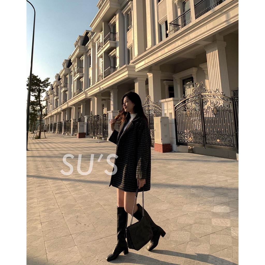 Áo khoác dạ kẻ ô nhỏ túi vuông A2138 SUSTORE | BigBuy360 - bigbuy360.vn