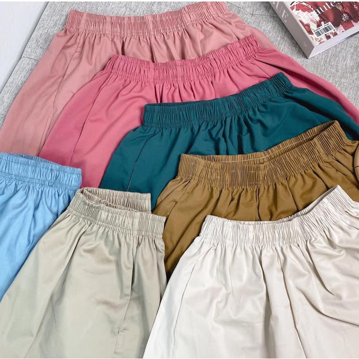Quần short sooc đùi nữ fom váy to rộng chất mát cạp chun mix gì cũng đẹp-giadungsieure