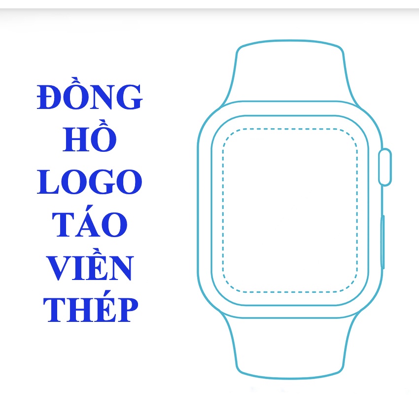 Đồng Hồ Thông Minh Logo Táo Seri 7 Viền Thép / Smart Watch Táo Thép / Thay Ảnh Nền - Nghe Gọi Bluetooth - BH 5 Tháng