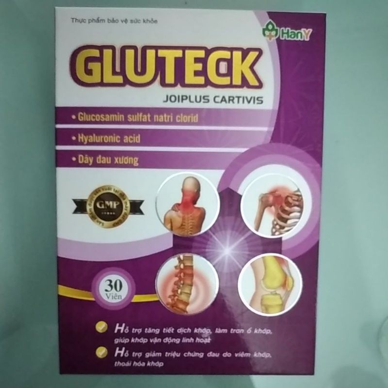GLUTECK Viên bổ khớp Gluteck lọ 30 viên (mua 3 tặng 1 lọ canxi KD3 NANO 30 viên của công ty)