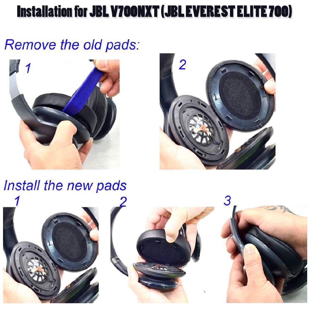 Replacement Ear Pads V700 Earpad Protein Leather and Memory Foam For JBL v700nxt (Everest Elite 700) Headphone (JBL v700nxt, Black)