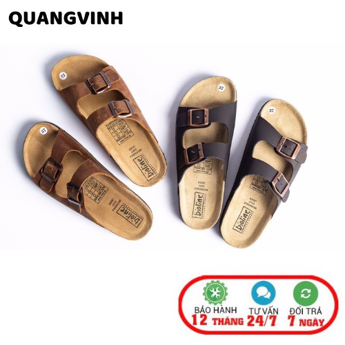 [DA BÒ THẬT] Dép đế trấu quai ngang Unisex (Đế trấu) D01