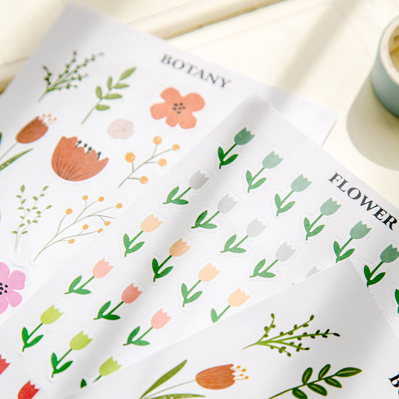 Tờ nhãn dán sticker trang trí sổ tay / nhật ký thủ công đầy màu sắc ST252