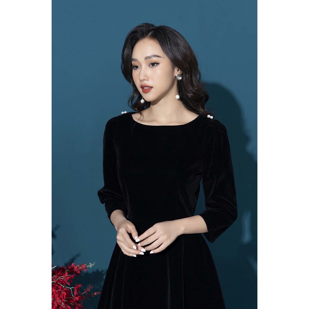 Váy đầm nhung xòe công sở mềm mịn, không sần, màu sắc dễ phối đồ, sành điệu (không kèm đai). Đầm nữ Chiffon | BigBuy360 - bigbuy360.vn