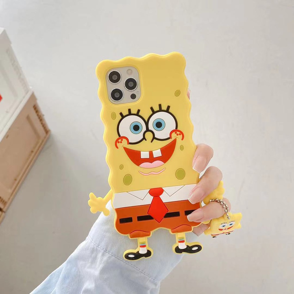 Cute SpongeBob SquarePants  Iphone 12 pro max 11 pro max xs max xr x 7 8 plus iphone case soft silicone  iphone cover