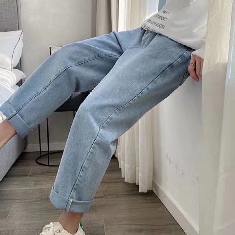 Quần Jeans Ống Rộng Lưng Thun Thoải Mái Phong Cách Thời Trang Hàn Quốc Cho Nam Giới size S-5XL