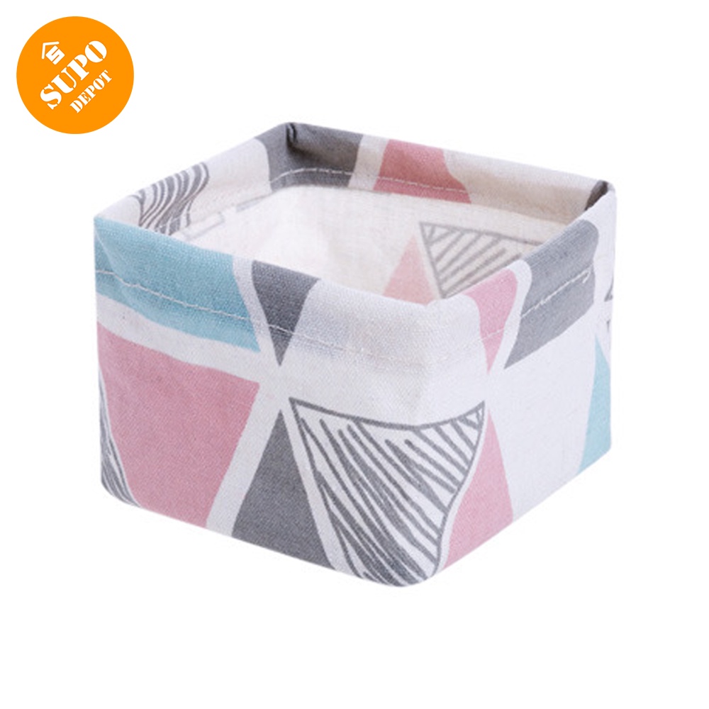 SUPO DEPOT - Giỏ đựng đồ mini để bàn gấp gọn hộp vải đựng đồ có tay cầm chống thâm nước - loạt nordic