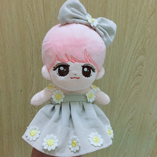 Outfit váy hoa cúc cho doll 20cm