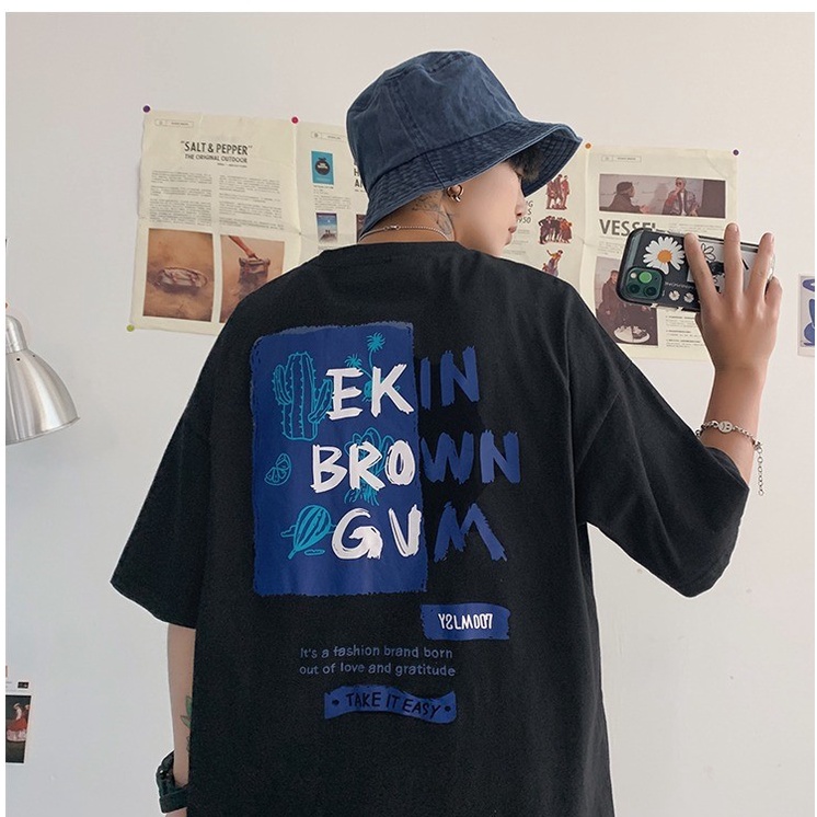 Áo phông nam nữ form rộng Ekin Brown GVM chất liệu cotton phong cách Hàn Quốc cá tính - A01