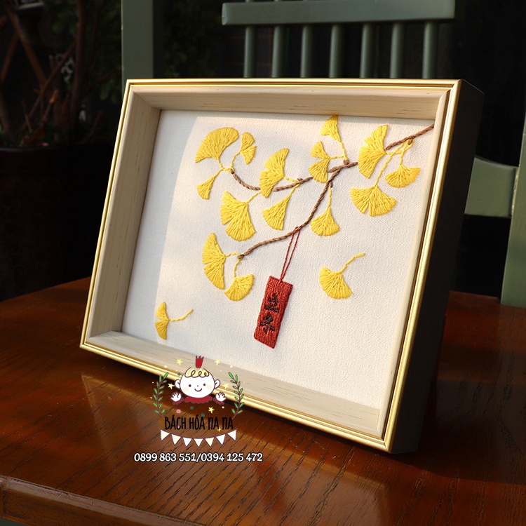 Bộ Kit thêu tay Tranh Hoa hạnh, Kit tập thêu Hoa Cherish mẫu hoa mùa xuân, vào hạ, sang thu Na Na SHOP HANDMADE