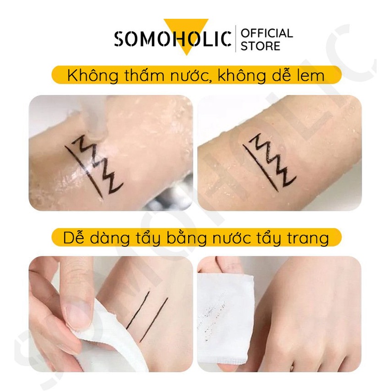 Bút Kẻ Mắt Eyeliner Suake Màu Đen Sắc Nét Lâu Trôi Dễ Vẽ Somoholic ELN4