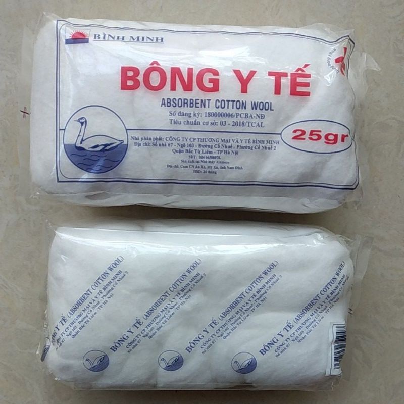 BÔNG Y TẾ - Bông thấm nước Bình Minh 25gr gói to đùng