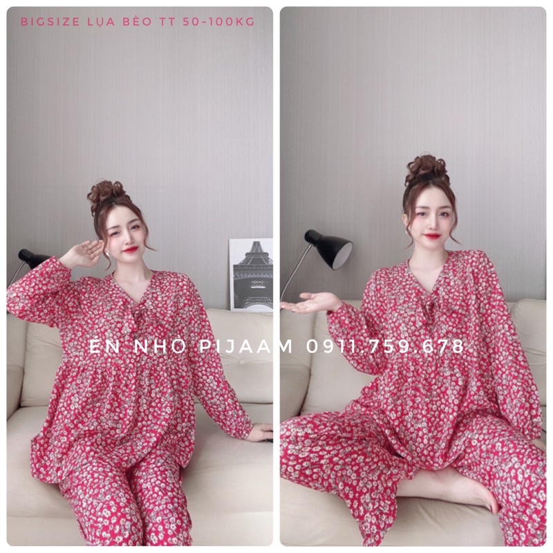 Đồ bộ tay dài Bigisze nhúm hoa 50-100kg
