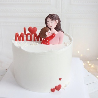 Bó hoa đất sét dùng trang trí bánh kem dành cho mẹ và bé