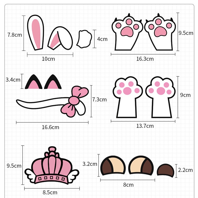 Miếng Dán Trang Trí Bình Xăng Xe Hơi Hình Tai Thỏ Hoạt Hình Vui Nhộn