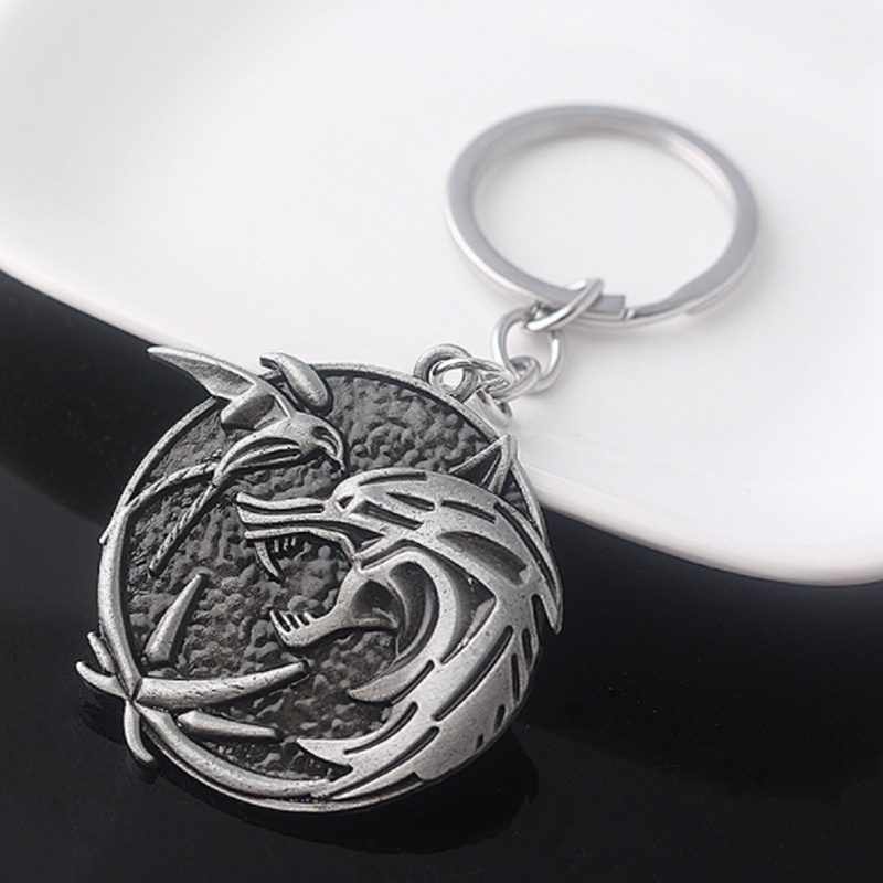 Móc khóa hình đầu sói phong cách gothic cổ điển thời trang cho nam nữ 3