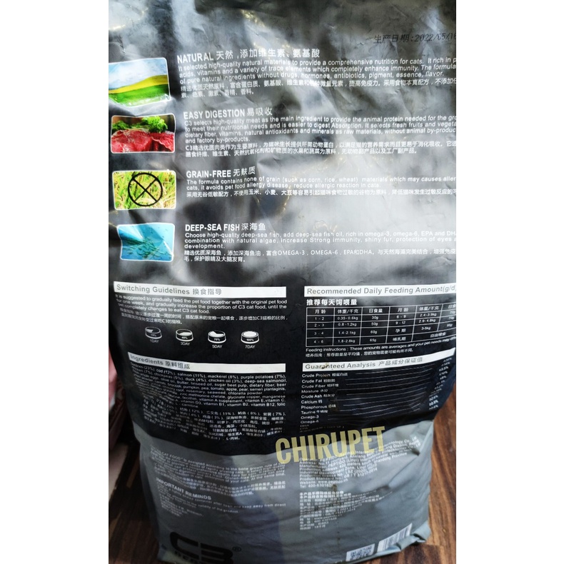 Hạt Khô Thức Ăn Mèo Cat King C3 Grain Free Không Chất Độn Dễ Tiêu Hóa Đẹp Lông