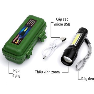 Đèn Pin MINI Siêu Sáng Cao Cấp Có Zoom 3In1