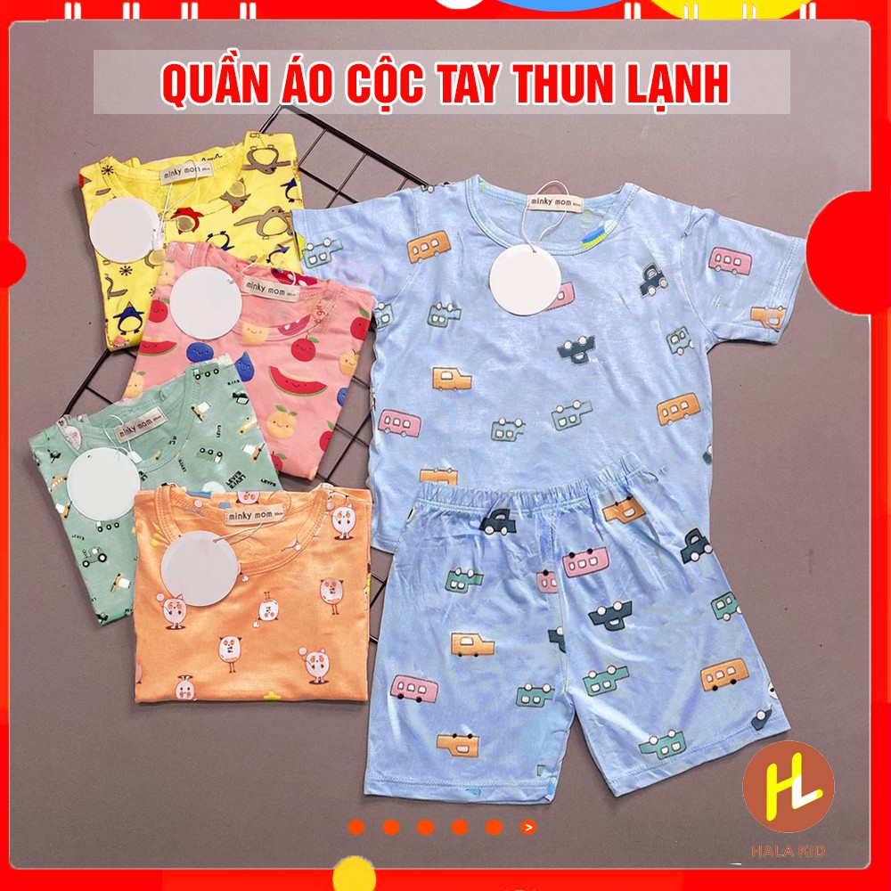 Bộ quần áo cộc tay thun lạnh IN TOÀN THÂN cho bé (5-16KG) QATE658