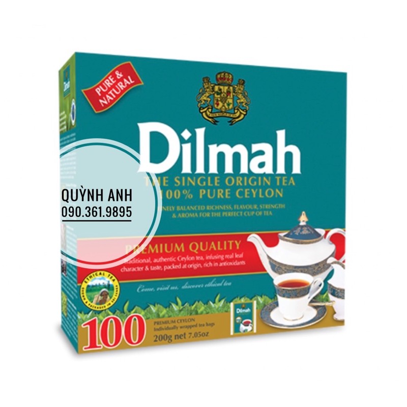 Trà đen nguyên chất Dilmah Ceylon túi lọc (100 túi)