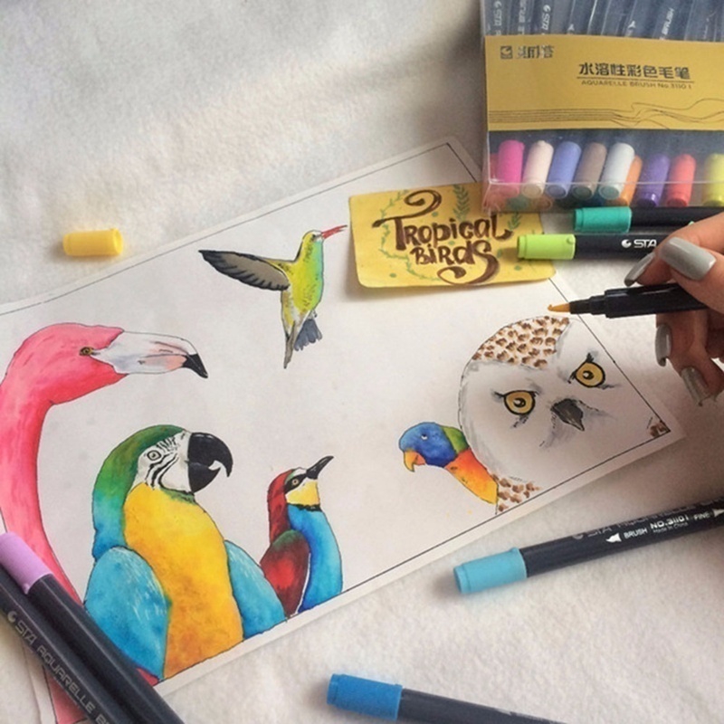 1pc Bút Màu Nước 2 Đầu