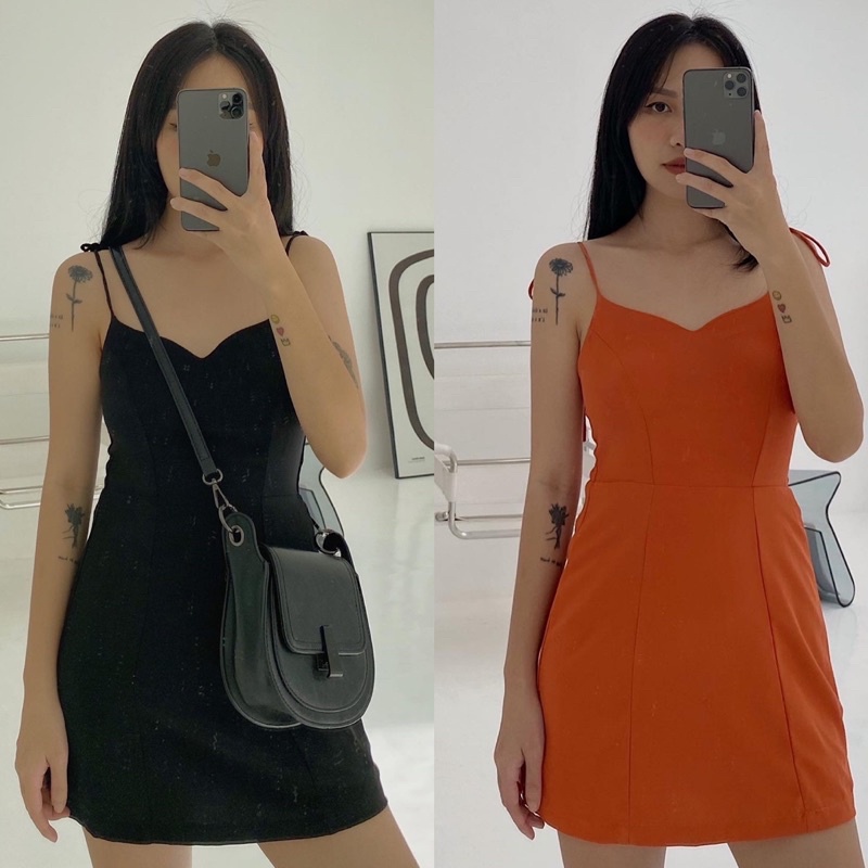 Oriana dress - Đầm hai dây lụa basic - Somalyng.studio