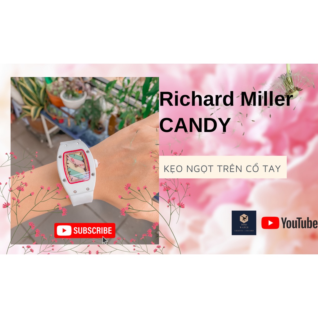 Đồng Hồ Nữ RM035 Richard Cotton Candy Rose Gold - Dây Cao Su - Màu Trắng , Size 32x45mm