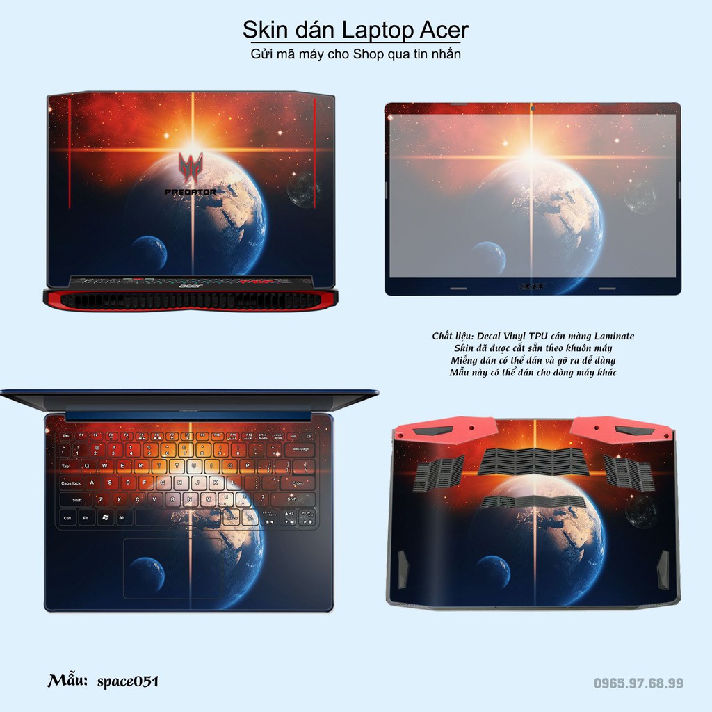 Skin dán Laptop Acer in hình không gian _nhiều mẫu 9 (inbox mã máy cho Shop)