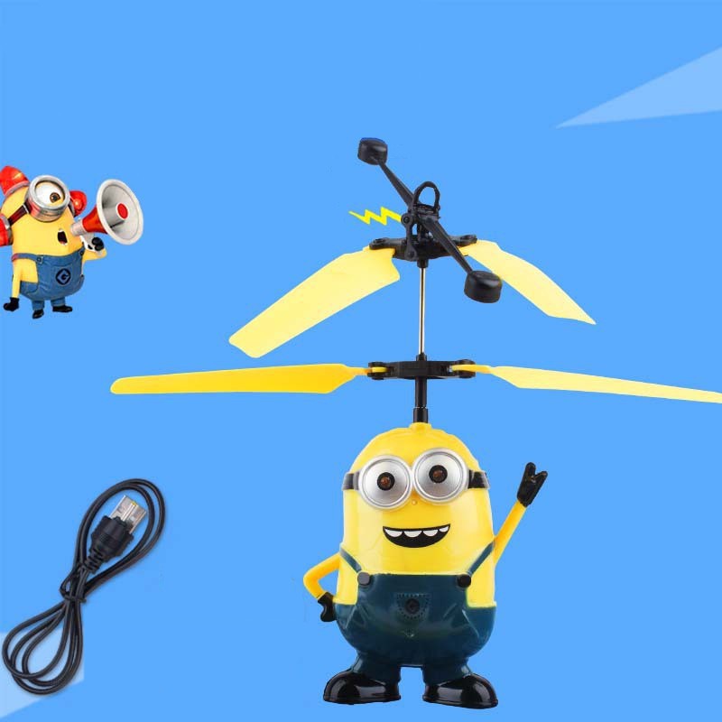 MÁY BAY CẢM ỨNG MINION , DOREMON, MÈO KITY CHO BÉ KÈM DÂY SẠC