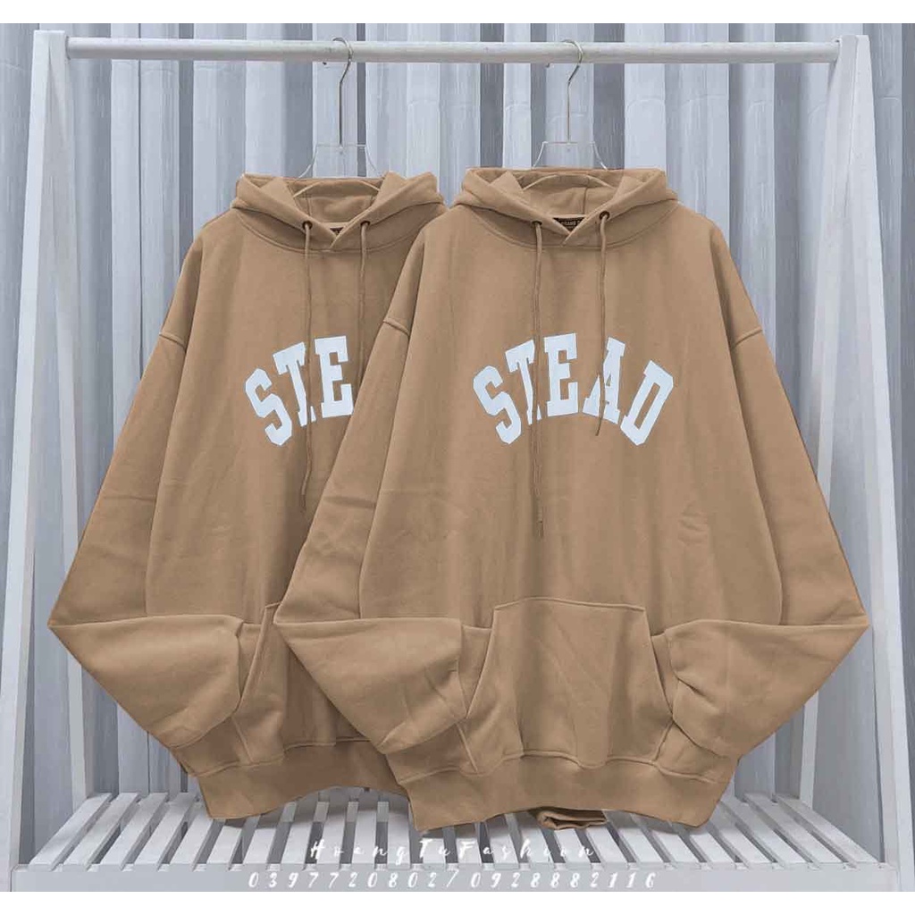Áo Hoodie Nỉ Ngoại Stead PEONYB Unisex [FREESHIP] Sweater mũ 2 lớp form rộng tay bồng kiểu dáng đường phố hàn quốc basic