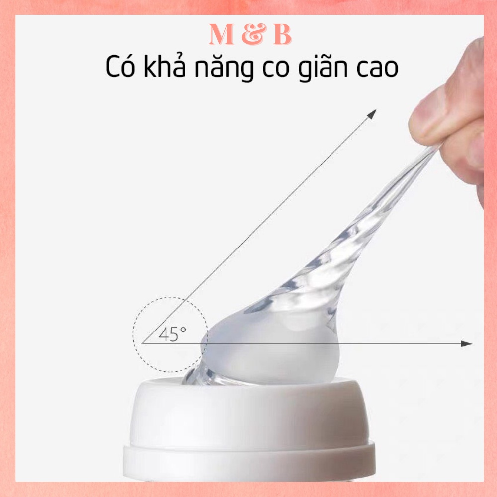 Núm ti, núm vú silicon siêu mềm, siêu co giãn Size S, M, L, Sử dụng được cho hầu hết các loại bình