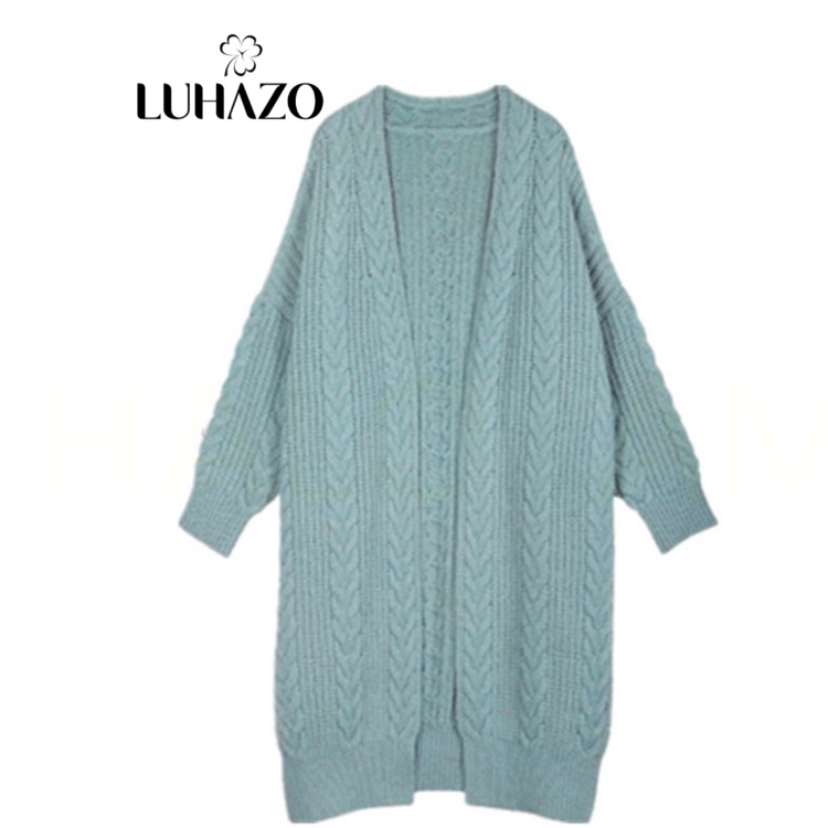 Áo Khoác Cardigan Dệt Kim Dày Dáng Rộng LUHAZO Thời Trang Thu Đông Cho Nữ G-3