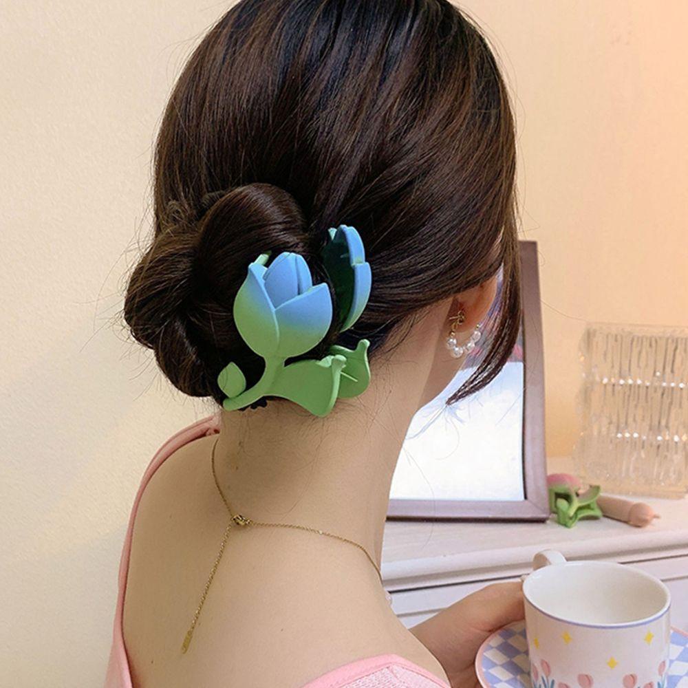 Kẹp Tóc Hoa Tulip / Cá Mập Hình Học Dễ Thương Sáng Tạo Cho Nữ