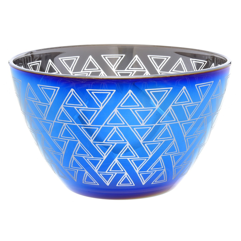 Large salad bowl Lavender Amethyst, Triangles