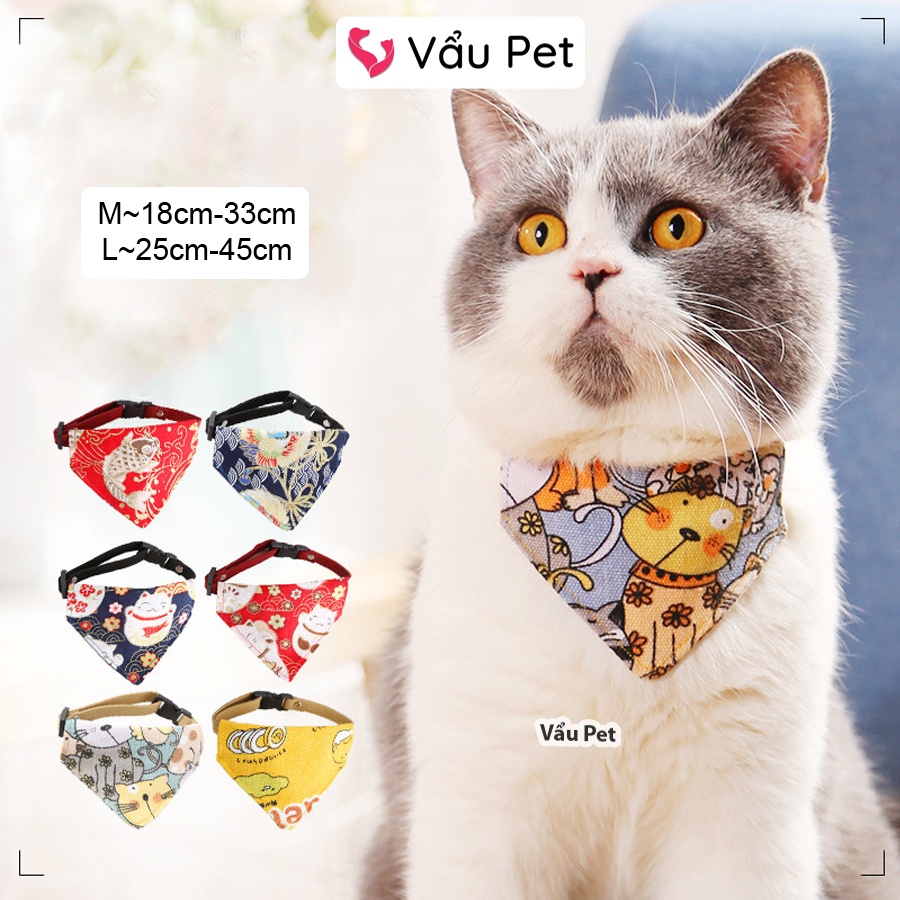 Vòng cổ chó mèo, Yếm Quàng cổ hình tam giác ngộ nghĩnh cho chó mèo thú cưng Vẩu Pet Shop