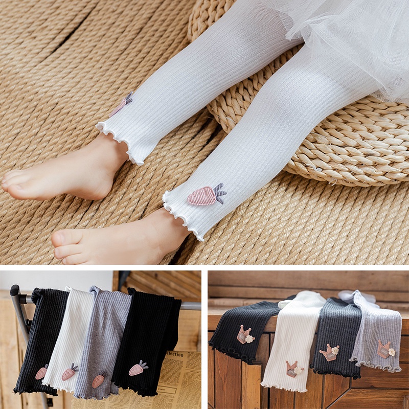 Quần Legging Cotton Mềm Mại Thoải Mái Cho Bé Gái 0-3.5 Tuổi