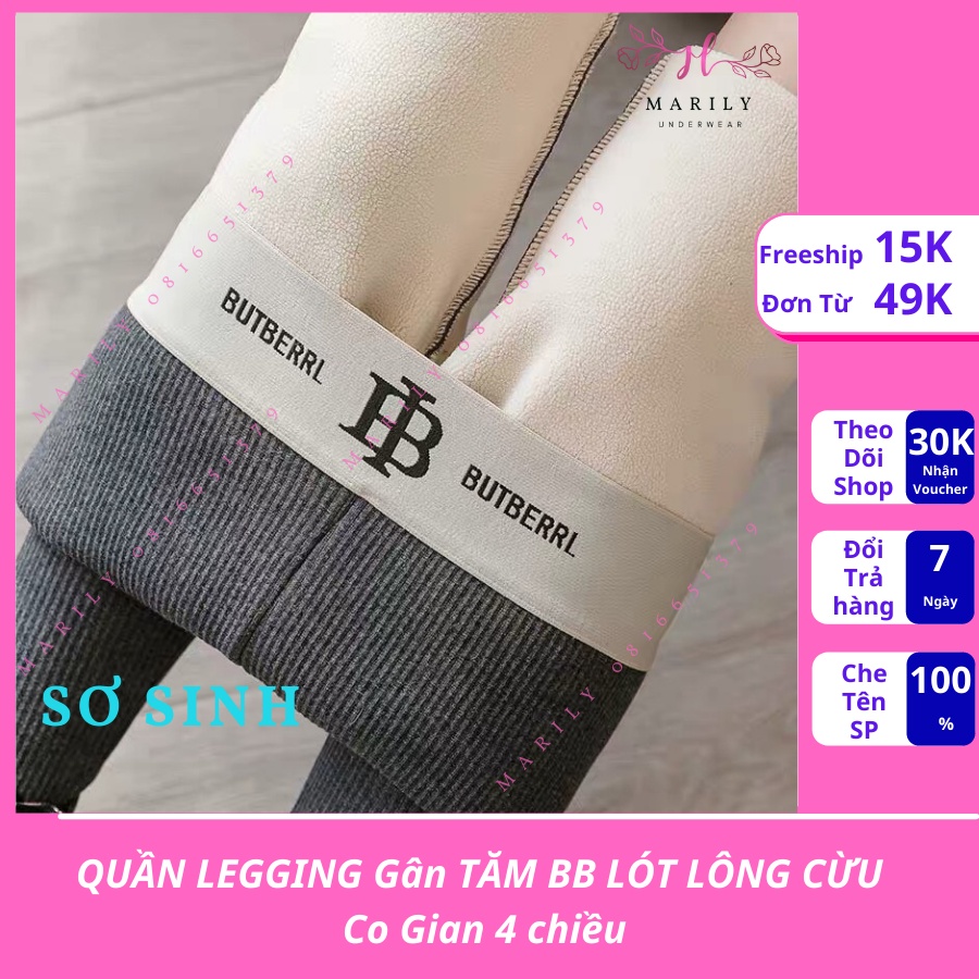 QUẦN LEGGING  Gân TĂM BB LÓT LÔNG SIÊU ẤM CHO NỮ